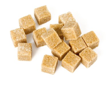 beyaz izole kahverengi şeker cubes