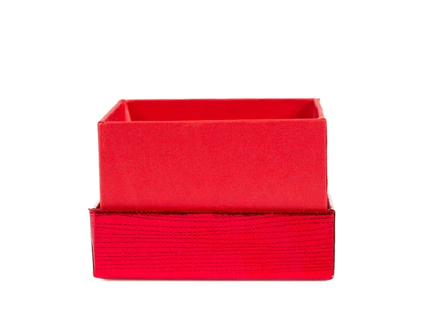 红色礼品盒 白色孤立 — 图库照片