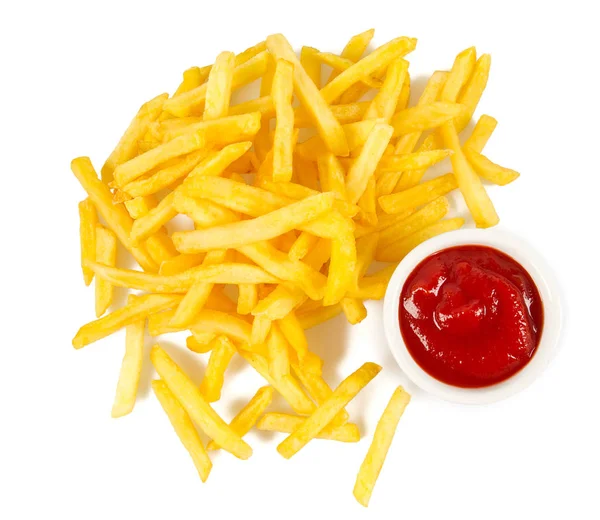 Pommes Frites Isolerade Vitt — Stockfoto