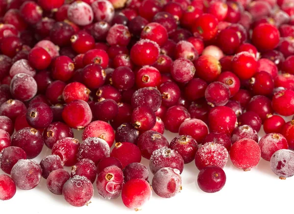 Cranberries Congeladas Isoladas Branco — Fotografia de Stock