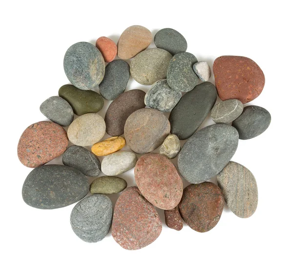Sea Pebbles Isolated White — Stock Photo, Image