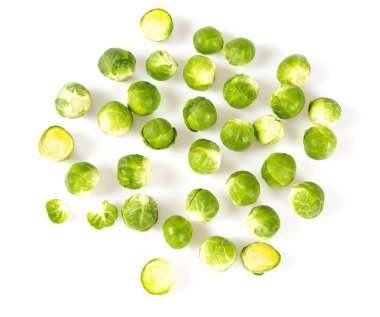 Beyaz arka planda Brüksel lahanası