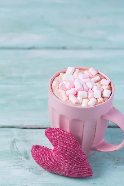 Hot Chocolate Marshmallows Heart — Stock Photo, Image