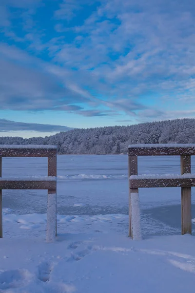 Зимовий День Озері — стокове фото