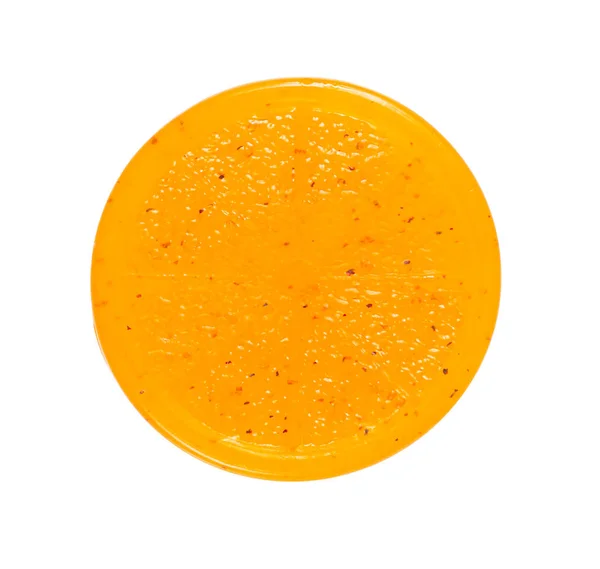 Orange Runde Seife Isoliert Auf Weiß — Stockfoto