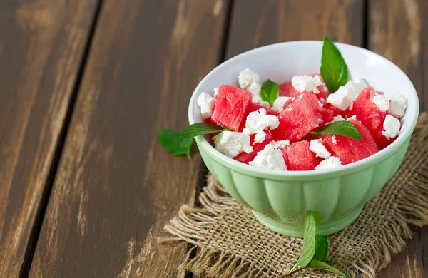 Wassermelone Und Feta Salat — Stockfoto