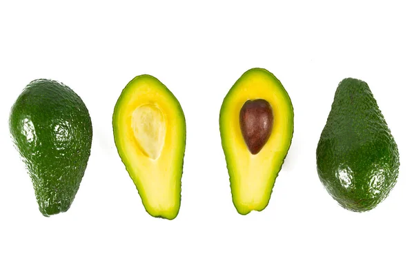 Avocado Geïsoleerd Witte Achtergrond — Stockfoto