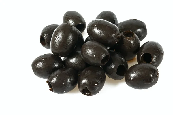 Aceitunas Negras Aisladas Sobre Fondo Blanco — Foto de Stock