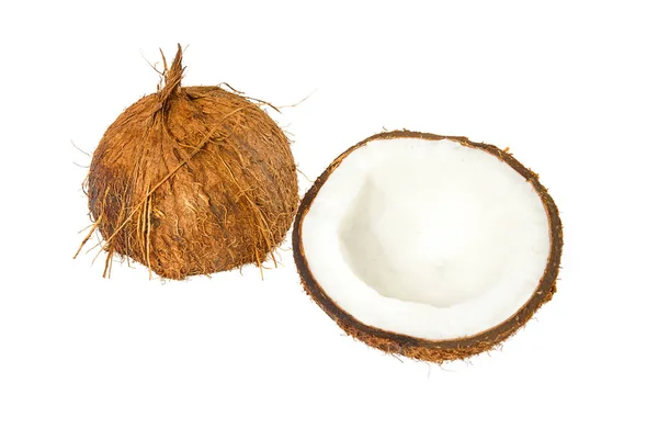 Kokosový Ořech Izolovaný Bílé — Stock fotografie