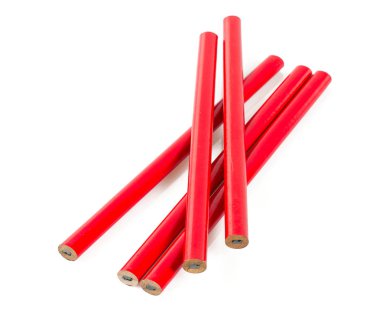 beyaz izole dikdörtgen düz kırmızı kalem