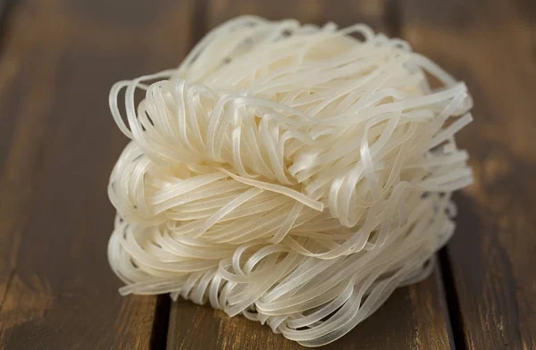 Uncooked Rice Noodles Close View — Stock Photo, Image