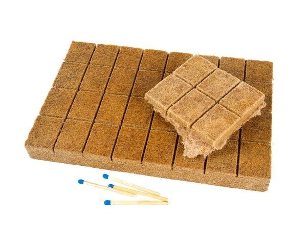 Wood kindling briquettes isolated on white — Stock Photo, Image