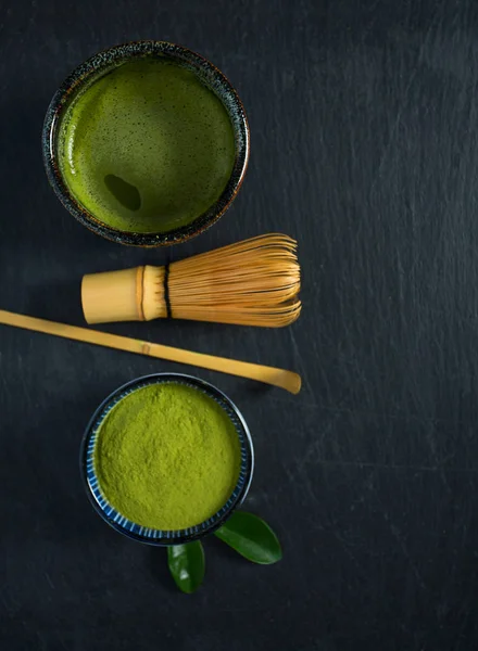 Matcha Jemný Práškový Zelený Čaj — Stock fotografie