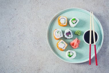 Sushi rulo set çekim görünümü
