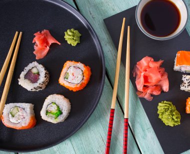 Sushi rulo set çekim görünümü