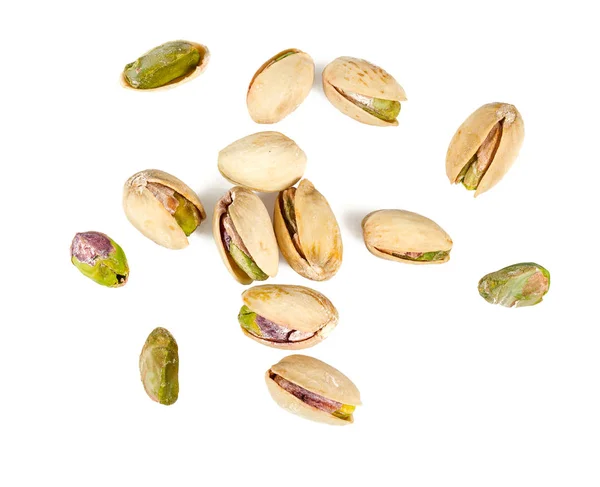 Pistachenoten Geïsoleerd Witte Achtergrond — Stockfoto