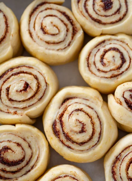 Tasty Raw Cinnamon Rolls — Stock Photo, Image