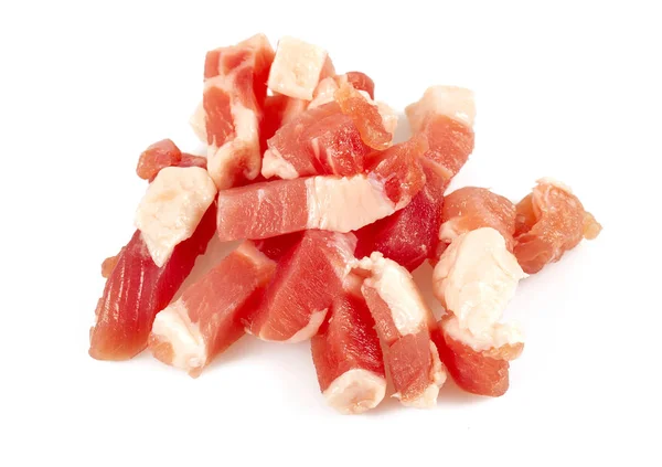 Bacon Kuber Isolerade Vit Bakgrund — Stockfoto