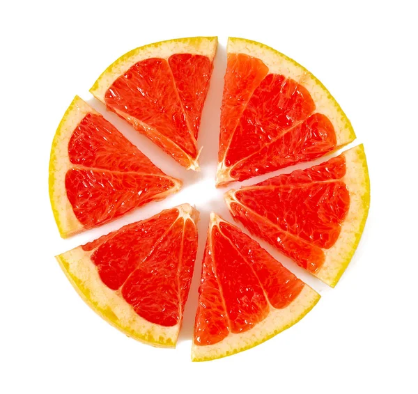 Grapefruit Geïsoleerd Wit — Stockfoto