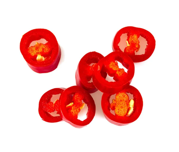 Czerwona papryka chili izolowana na białym — Zdjęcie stockowe