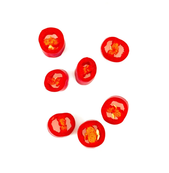 Červená paprika izolovaná na bílém — Stock fotografie