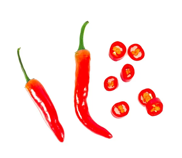 Pimenta de pimenta vermelha isolada em branco — Fotografia de Stock