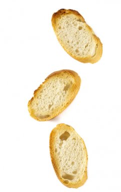 beyaz izole tost baget dilimleri