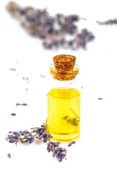 Lavender oil isolated on white — Stock Photo, Image
