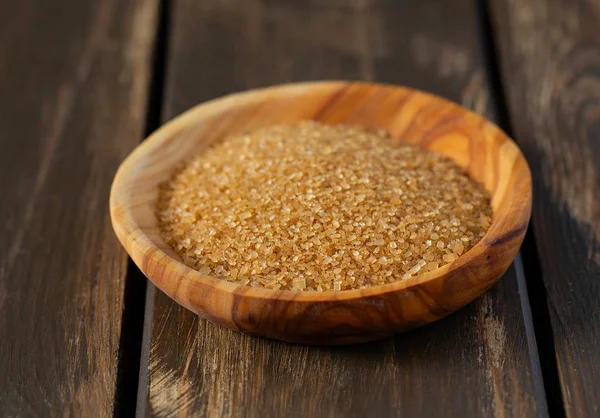 Vanilla sugar in a wooden bowl — Stock Photo, Image