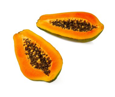 papaya isolated on white background clipart