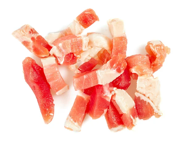 Bacon cubes isolated on white background — Stock Photo, Image