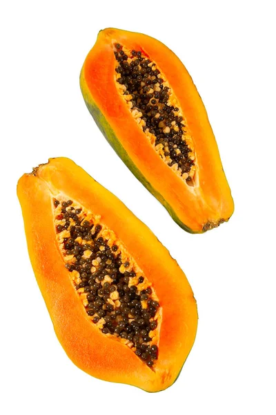 Papaya isolerad på vit bakgrund — Stockfoto