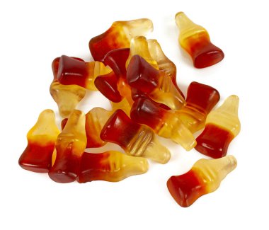 coca cola chewy şekerler beyaz izole