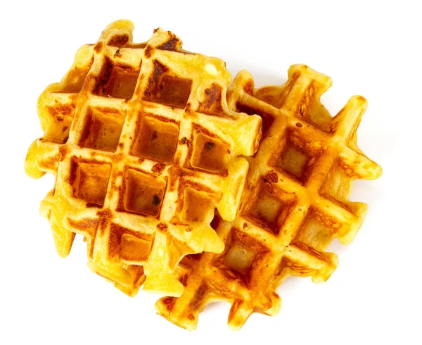 Belgian waffles isolated on white — Stock Photo, Image