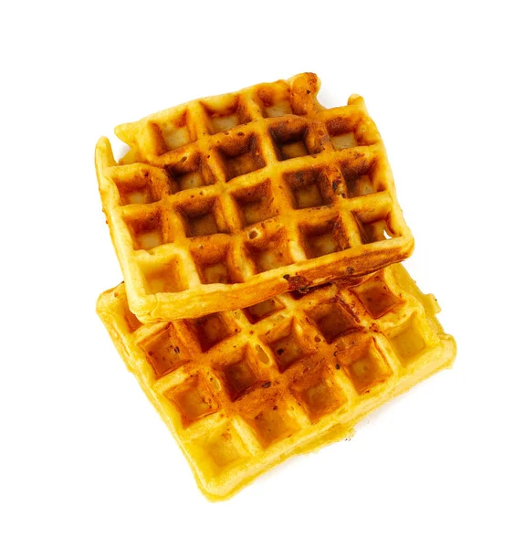 Belgische Waffeln isoliert auf weiß — Stockfoto