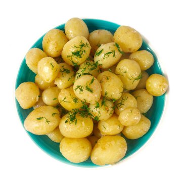 haşlanmış yeni patates beyaz izole