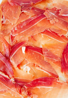 İspanyol jamon serrano beyaz izole