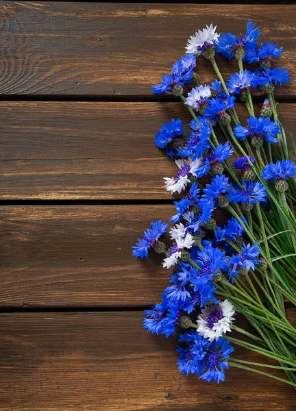 Βότανο μπλε καλαμπόκι σε ξύλινη επιφάνεια — Φωτογραφία Αρχείου