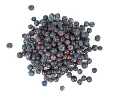 Beyaz arka planda izole edilmiş taze yaban mersini.