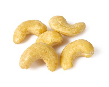 beyaz izole bir cam kavanozda ham kaju