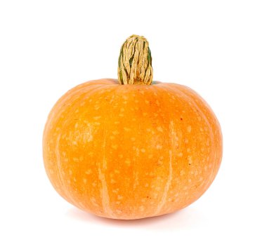 Beyaz arka planda izole edilmiş güzel balkabağı.