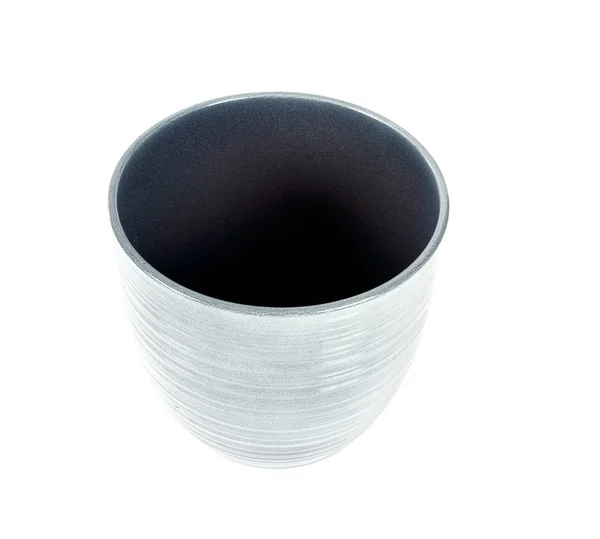 Vaso cinzento isolado sobre fundo branco — Fotografia de Stock