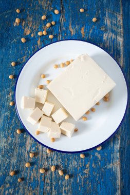 Taze tofu peyniri üst görünümü 