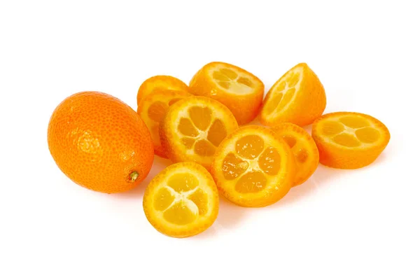 Fruta Fresca Kumquat Aislada Sobre Fondo Blanco — Foto de Stock