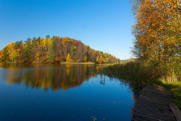 Beautiful Lake Golden Autumn — Stock Photo, Image