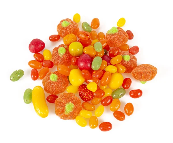 Bunte Herbstliche Bonbons Isoliert Auf Weiß — Stockfoto