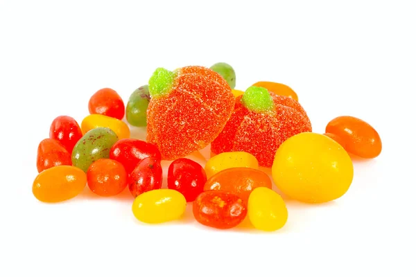 Bunte Herbstliche Bonbons Isoliert Auf Weiß — Stockfoto