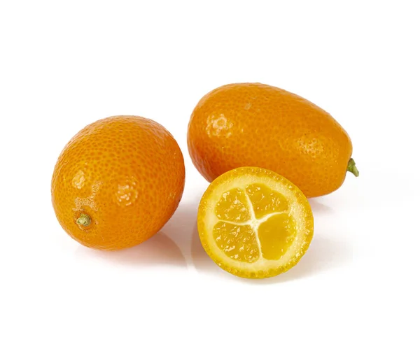 Fresh Kumquat Fruit Isolated White Background — Stock Photo, Image