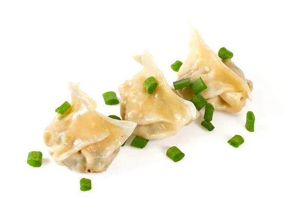 Gnocchi di gyoza giapponesi freschi con salsa di soia — Foto Stock