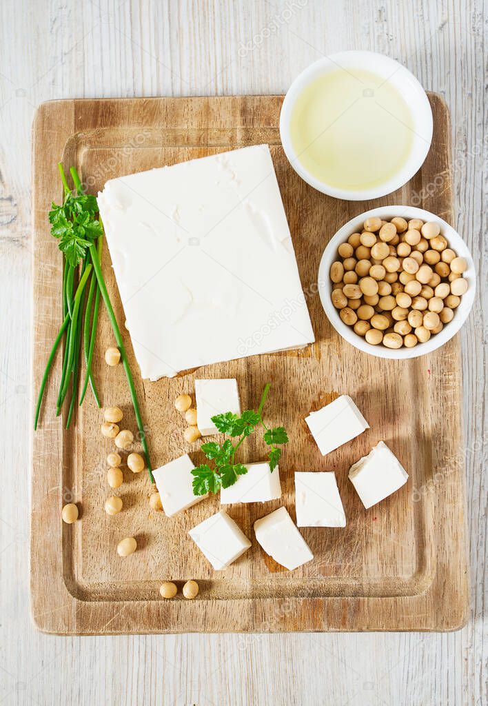 fresh tofu cheese close up